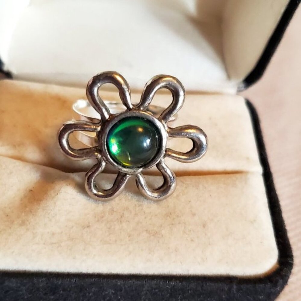 Silver Tone Adjustable Flower Ring Tony Alexander Jewelry Artisan Floral Theme